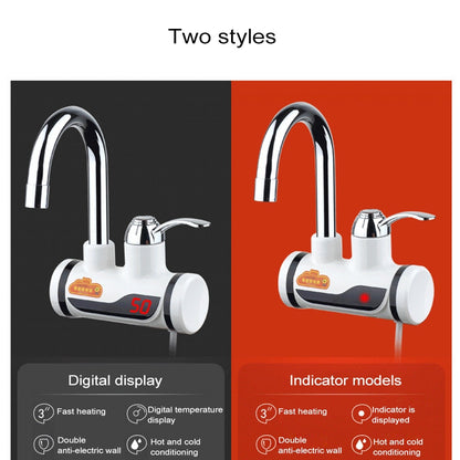 ELECTROPRIME 3s Fast Heat Electrothermal Rotatable Faucet Water Tap with Digital Display, 220V, Size: L