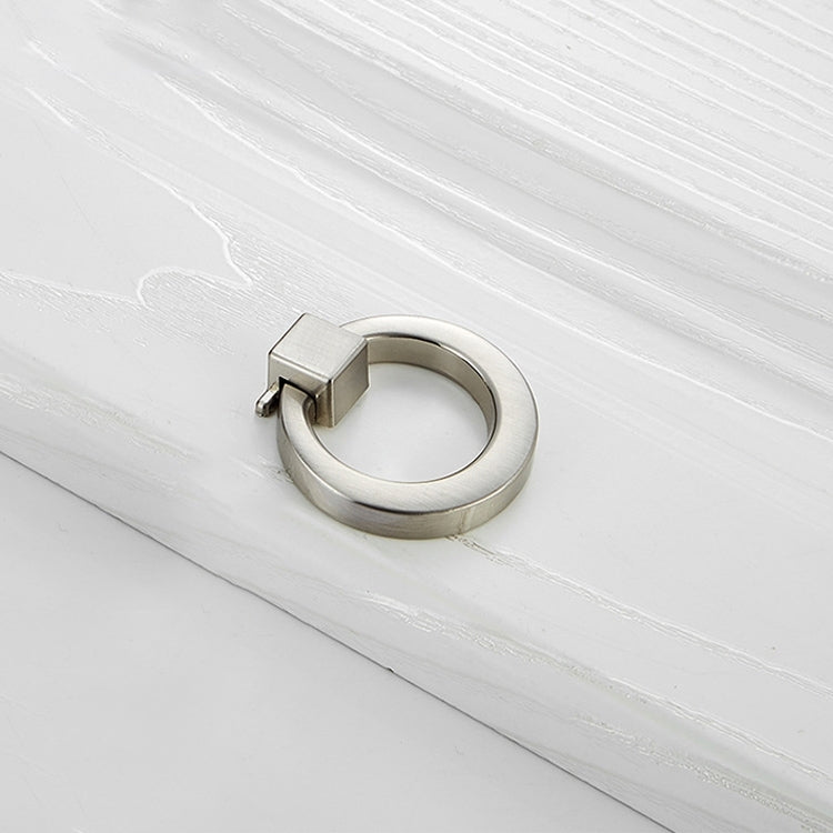 ELECTROPRIME 4201 Wire Drawing Single Hole Zinc Alloy Ring Round Handle for Cabinet Wardrobe Drawer Door