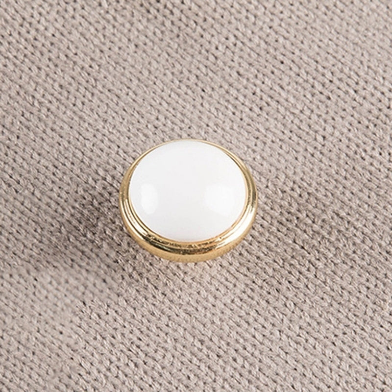 ELECTROPRIME 5017 K Gold White Single Hole Solid Zinc Alloy Ceramics Round Handle for Cabinet Wardrobe Drawer Door