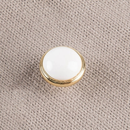 ELECTROPRIME 5017 K Gold White Single Hole Solid Zinc Alloy Ceramics Round Handle for Cabinet Wardrobe Drawer Door