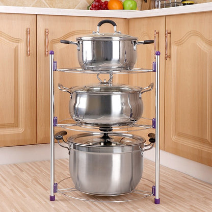 ELECTROPRIME Multi-function Kitchen Pot Rack Three-layer Wok Soup Pot Stainless Steel Pot Rack