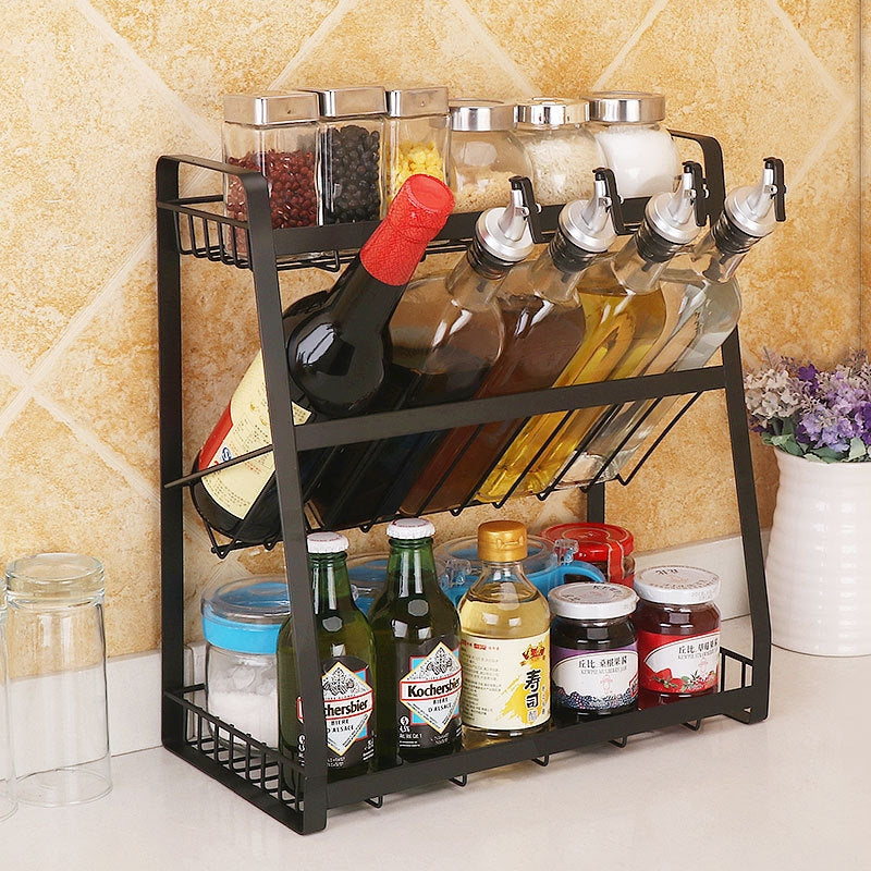 ELECTROPRIME Creative Kitchen Three-layer Storage Shelf Spice Rack