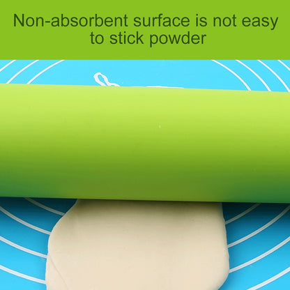 ELECTROPRIME kn055 Solid Wooden Handle Silicone Rolling Pin Non-stick Food Dumpling Stick, Length: 29cm, Random Color Delivery