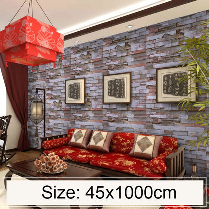 ELECTROPRIME Mica Brick Creative 3D Stone Brick Decoration Wallpaper Stickers Bedroom Living Room Wall Waterproof Wallpaper Roll, Size: 45 x 1000cm