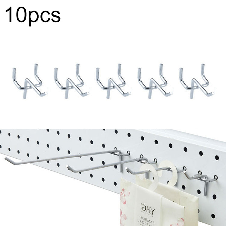 ELECTROPRIME 10pcs Supermarket Clothing Shop Pegboard Slat Wall Hook Shelf Hole Plate, Hole Pitch: 2.5cm, Length: 5cm, Wire Diameter: 3.3mm