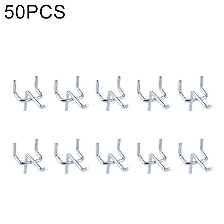 ELECTROPRIME 10pcs Supermarket Clothing Shop Pegboard Slat Wall Hook Shelf Hole Plate, Hole Pitch: 2.5cm, Length: 5cm, Wire Diameter: 3.3mm