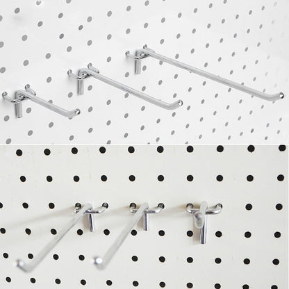 ELECTROPRIME 10pcs Supermarket Clothing Shop Pegboard Slat Wall Hook Shelf Hole Plate, Hole Pitch: 2.5cm, Length: 5cm, Wire Diameter: 3.3mm