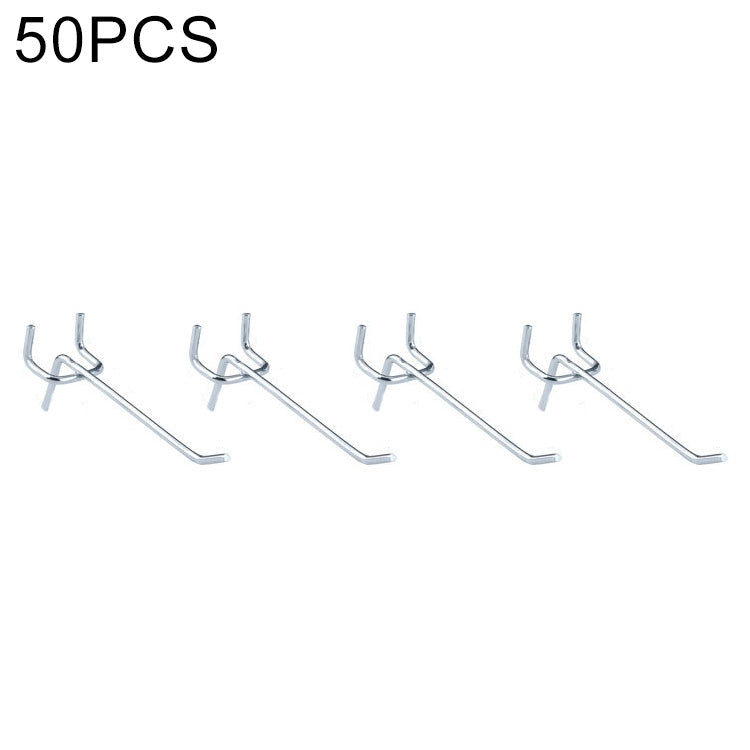 ELECTROPRIME 10pcs Supermarket Clothing Shop Pegboard Slat Wall Hook Shelf Hole Plate, Hole Pitch: 2.5cm, Length: 10cm, Wire Diameter: 3.3mm