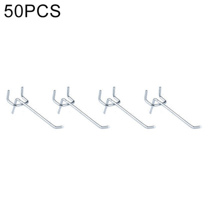 ELECTROPRIME 10pcs Supermarket Clothing Shop Pegboard Slat Wall Hook Shelf Hole Plate, Hole Pitch: 2.5cm, Length: 10cm, Wire Diameter: 3.3mm
