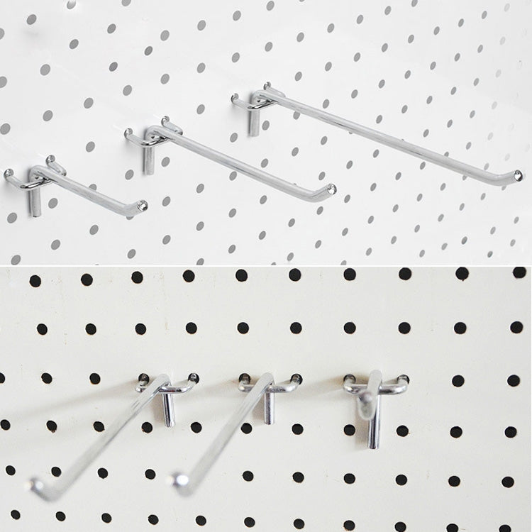 ELECTROPRIME 10pcs Supermarket Clothing Shop Pegboard Slat Wall Hook Shelf Hole Plate, Hole Pitch: 2.5cm, Length: 10cm, Wire Diameter: 3.3mm