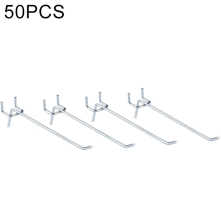 ELECTROPRIME 10pcs Supermarket Clothing Shop Pegboard Slat Wall Hook Shelf Hole Plate, Hole Pitch: 2.5cm, Length: 15cm, Wire Diameter: 3.3mm