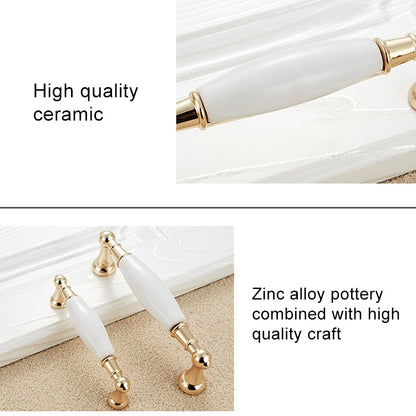 ELECTROPRIME 5027-128 Gold Imitated Zinc Alloy Ceramic Handle for Cabinet Wardrobe Drawer Door, Hole Spacing: 128mm