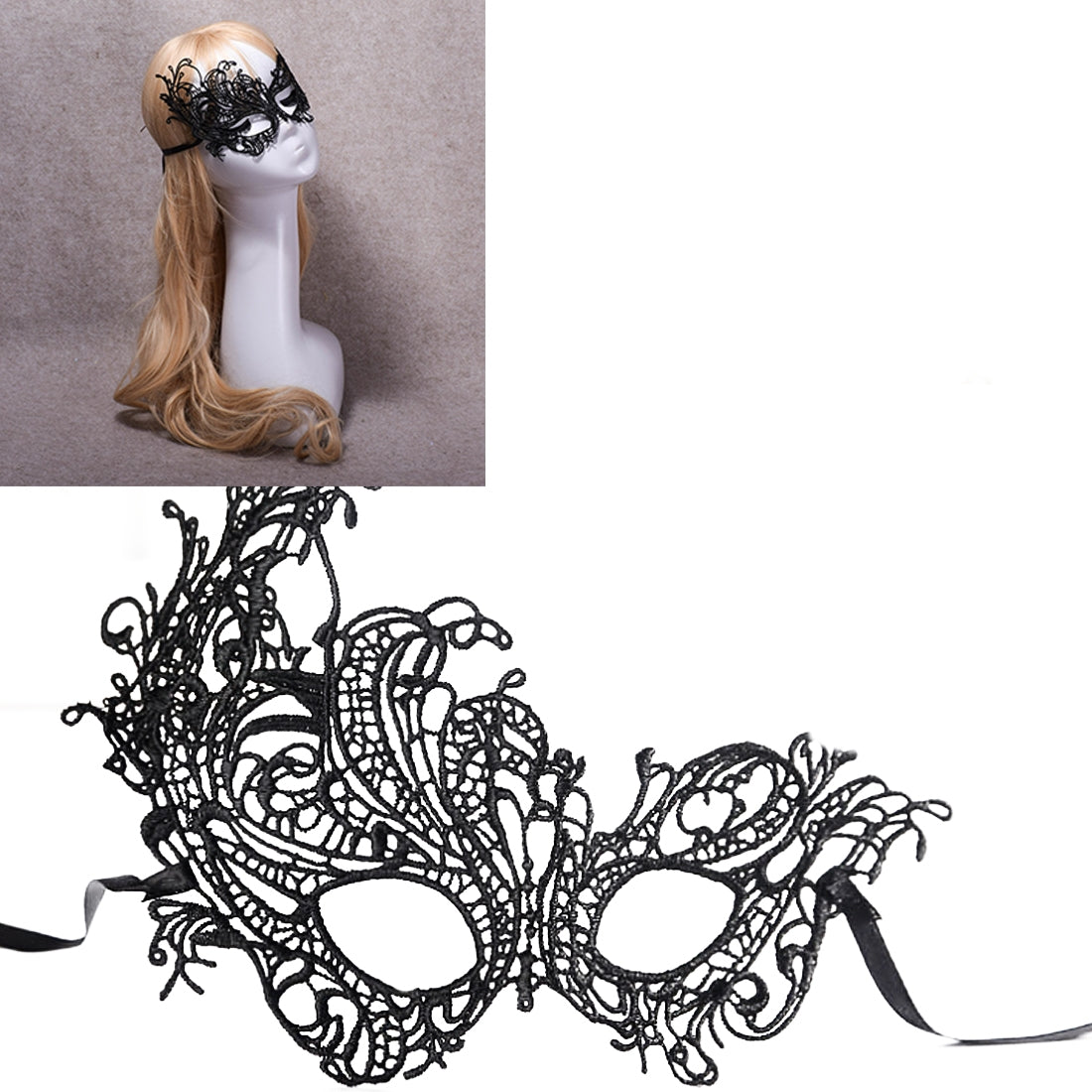 ELECTROPRIME Halloween Masquerade Party Dance Sexy Lady Lace Phoenix Mask(Black)