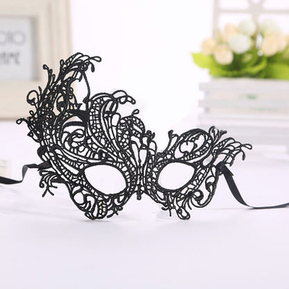 ELECTROPRIME Halloween Masquerade Party Dance Sexy Lady Lace Phoenix Mask(Black)