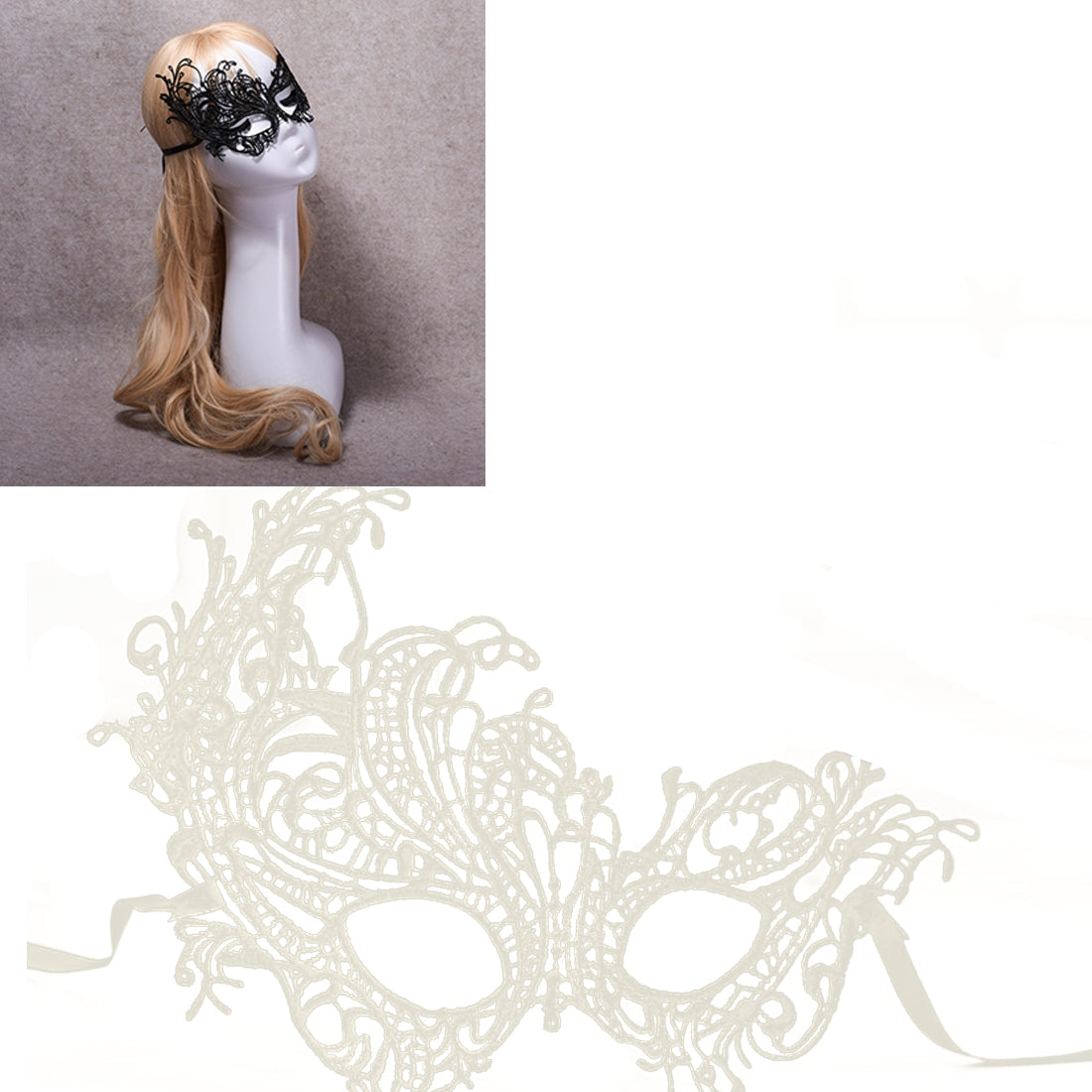 ELECTROPRIME Halloween Masquerade Party Dance Sexy Lady Lace Phoenix Mask(White)