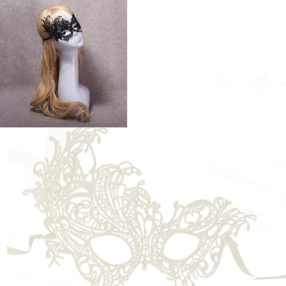 ELECTROPRIME Halloween Masquerade Party Dance Sexy Lady Lace Phoenix Mask(White)