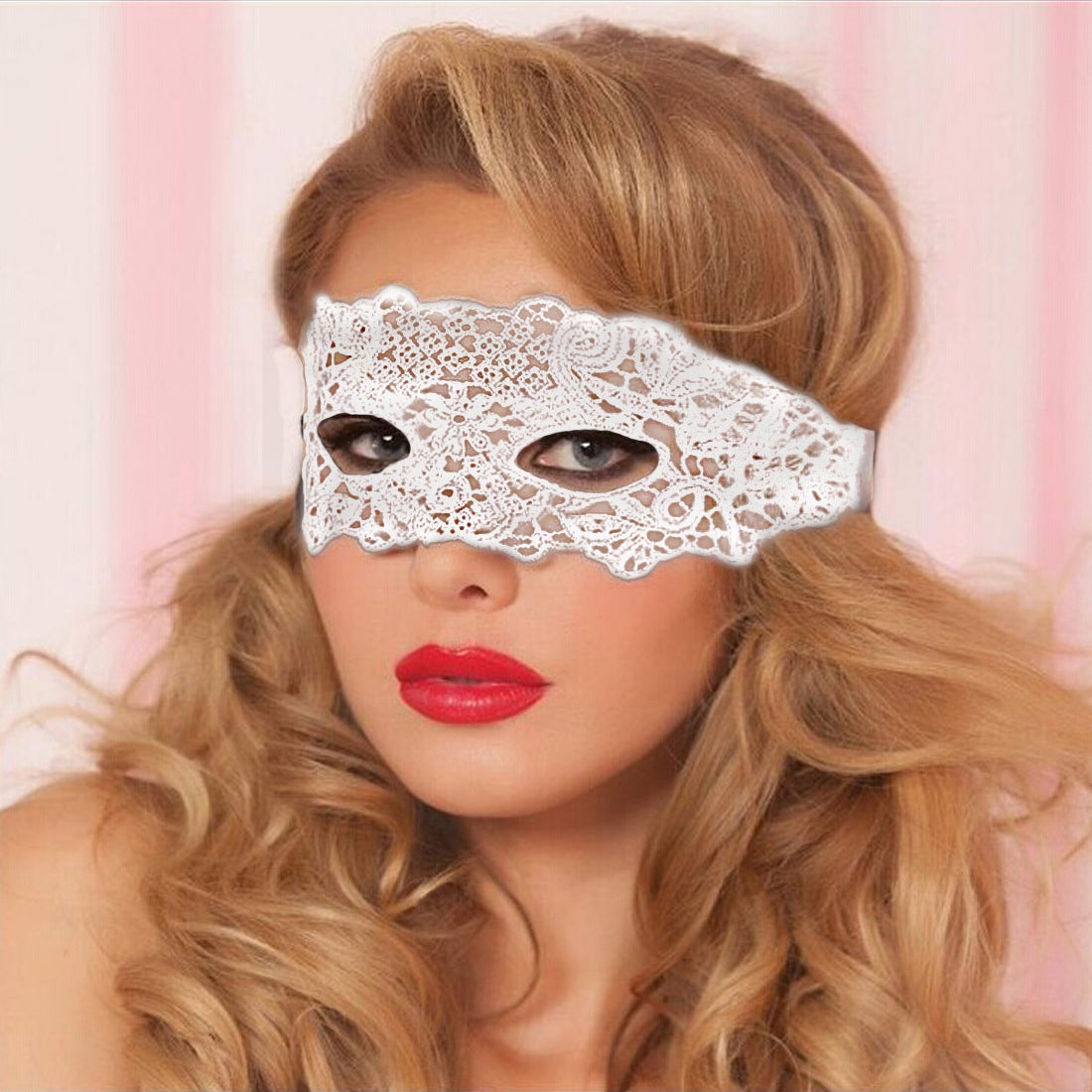 ELECTROPRIME Masquerade Party Dance Sexy Lady Lace Delight Mask(White)
