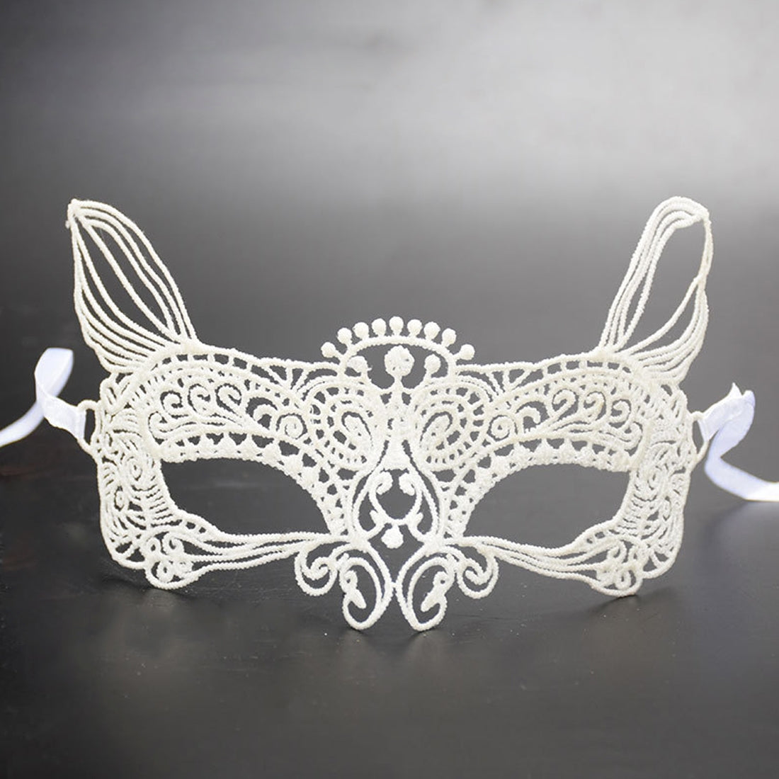 ELECTROPRIME Halloween Masquerade Party Dance  Sexy Lady Lace Cat King Mask(White)