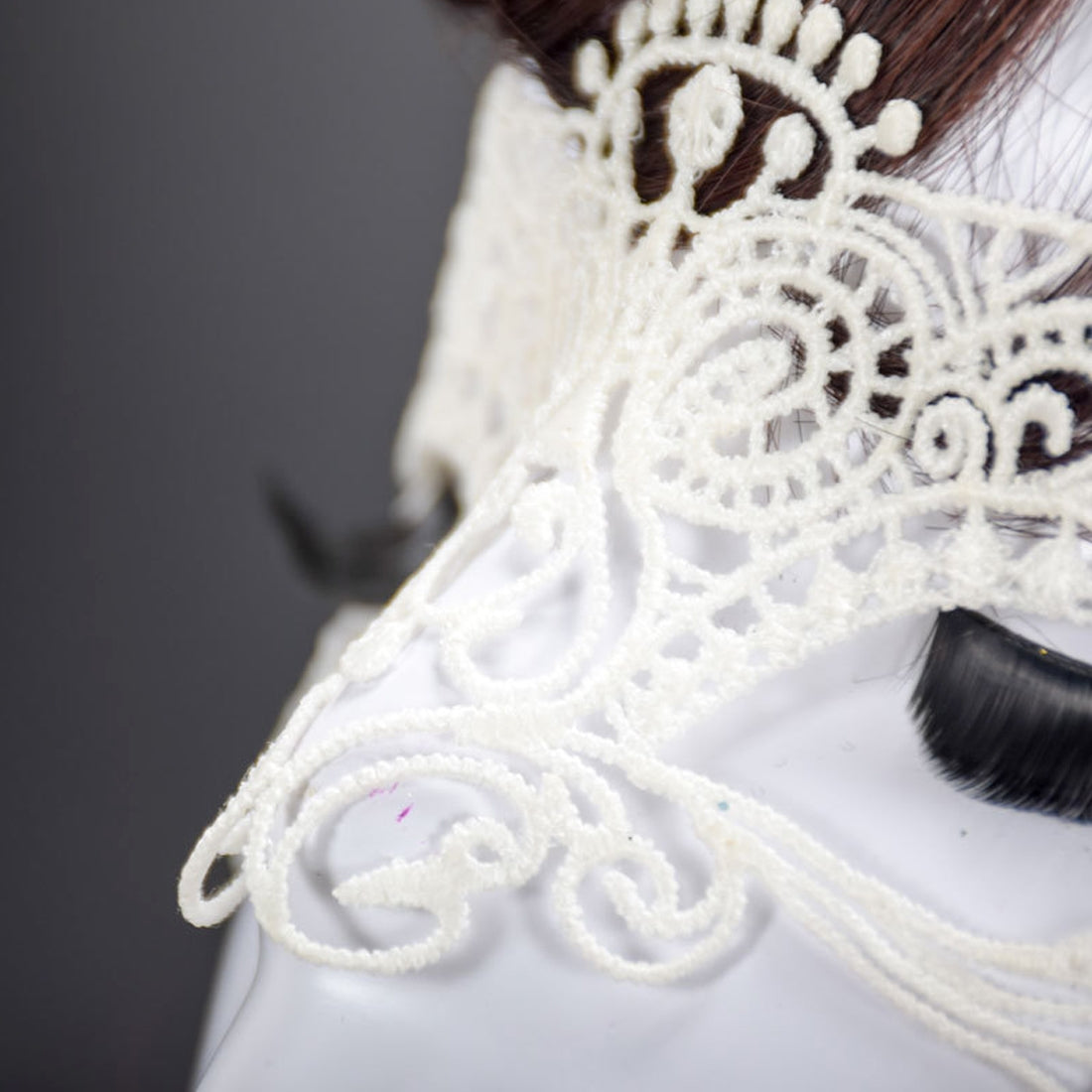 ELECTROPRIME Halloween Masquerade Party Dance  Sexy Lady Lace Cat King Mask(White)