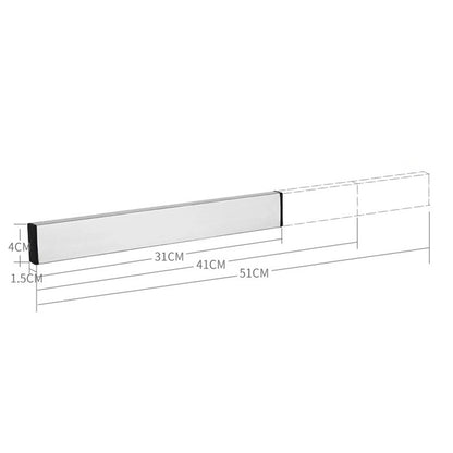ELECTROPRIME Kitchen Free Punching Wall-mounted 304 Stainless Steel Magnetic Knife Holder, Size:41x4x1.5cm
