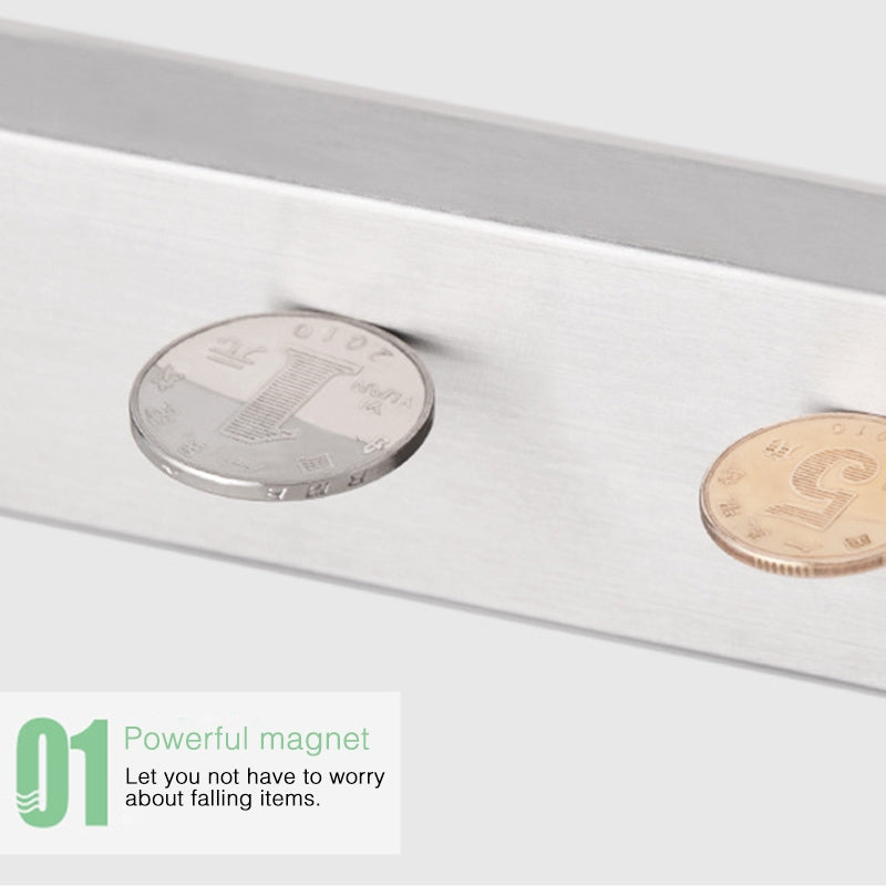 ELECTROPRIME Kitchen Free Punching Wall-mounted 304 Stainless Steel Magnetic Knife Holder, Size:41x4x1.5cm