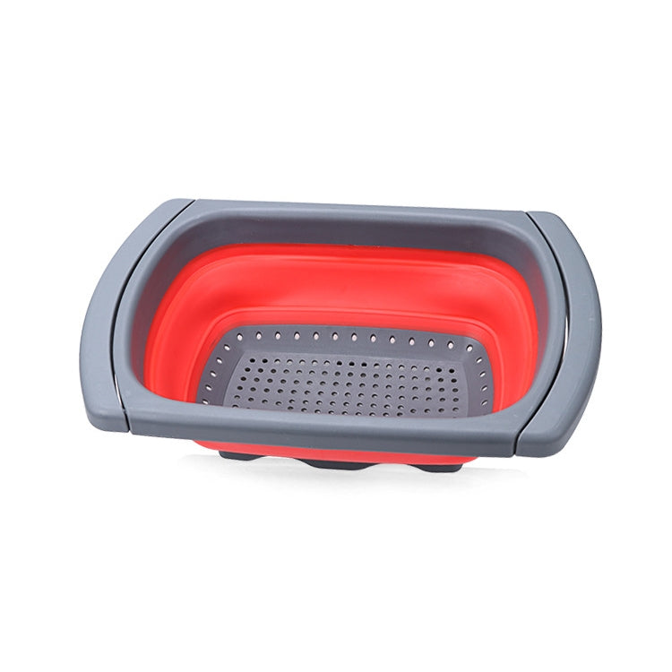 ELECTROPRIME kn003 Household RetractableFruit and Vegetable Water Filter Basket Washing Basket (Red)