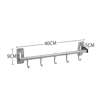 ELECTROPRIME 304 Stainless Steel Wall-mounted Kitchen Rack Hanging Rod
