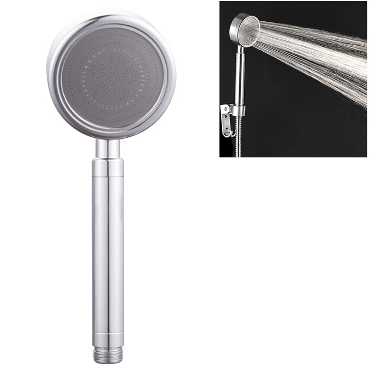 ELECTROPRIME Space Aluminum Round Shape High Pressure Handheld Shower Head Water Saving Bathroom Accessories, Size: 23 x 8.2 x 2cm(Silver)