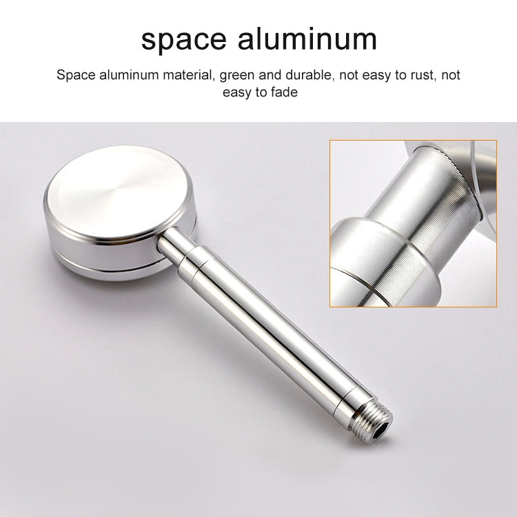 ELECTROPRIME Space Aluminum Round Shape High Pressure Handheld Shower Head Water Saving Bathroom Accessories, Size: 23 x 8.2 x 2cm(Silver)