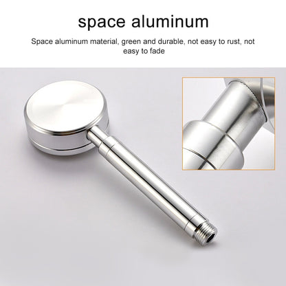 ELECTROPRIME Space Aluminum Round Shape High Pressure Handheld Shower Head Water Saving Bathroom Accessories, Size: 23 x 8.2 x 2cm(Silver)