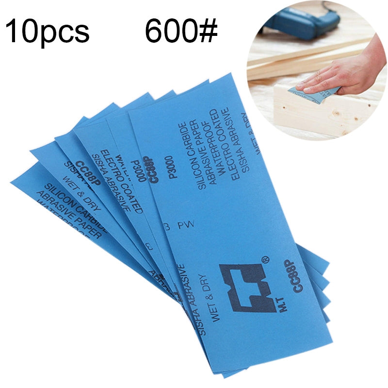 ELECTROPRIME 10pcs Grit 600 Wet And Dry Polishing Grinding Sandpaper?Size: 23 x 9cm (Blue)