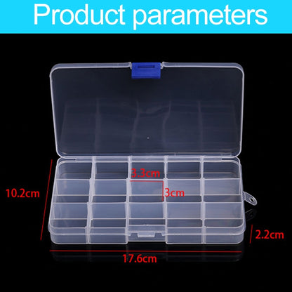 ELECTROPRIME Removable Grid Plastic 15 Slots Box Organizer for Jewelry Earring Fishing Hook Small Accessories(Purple+Blue)