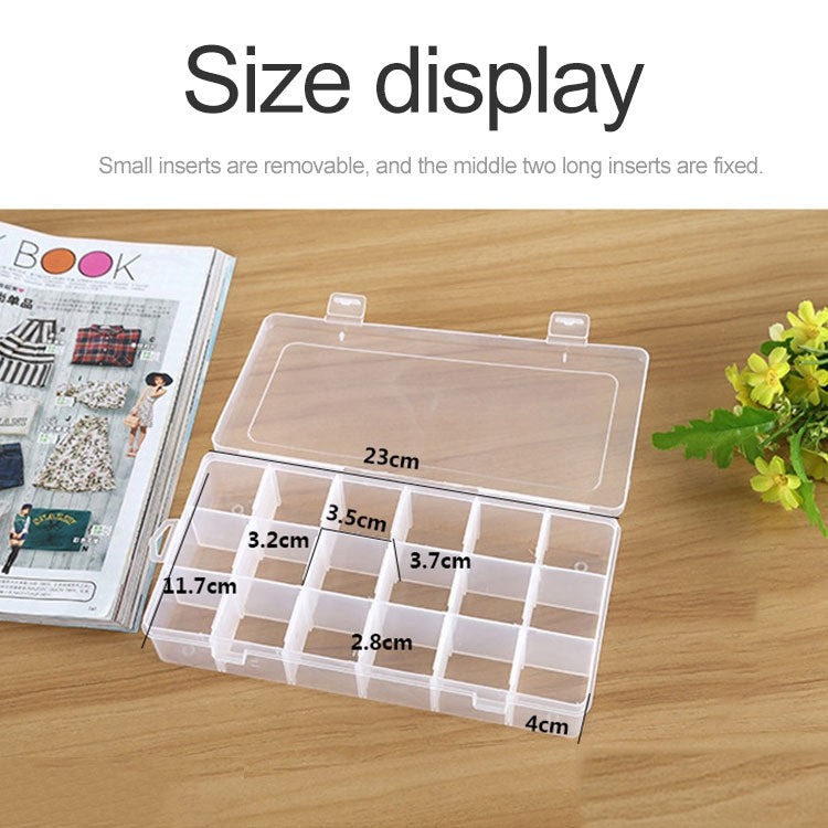 ELECTROPRIME Plastic Organizer Container Storage Box 18 Slots Removable Grid Compartment for Jewelry Earring Fishing Hook Small Accessories