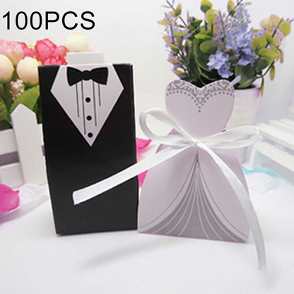 ELECTROPRIME 100 PCS Wedding European The Bride and Groom Sugar Box