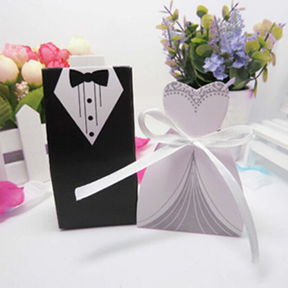 ELECTROPRIME 100 PCS Wedding European The Bride and Groom Sugar Box