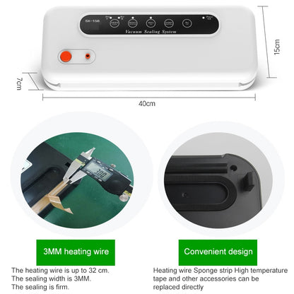 ELECTROPRIME Household Commercial Food Vacuum Plastic Packaging Machine Sealer Closer Machine, EU Plug (White)