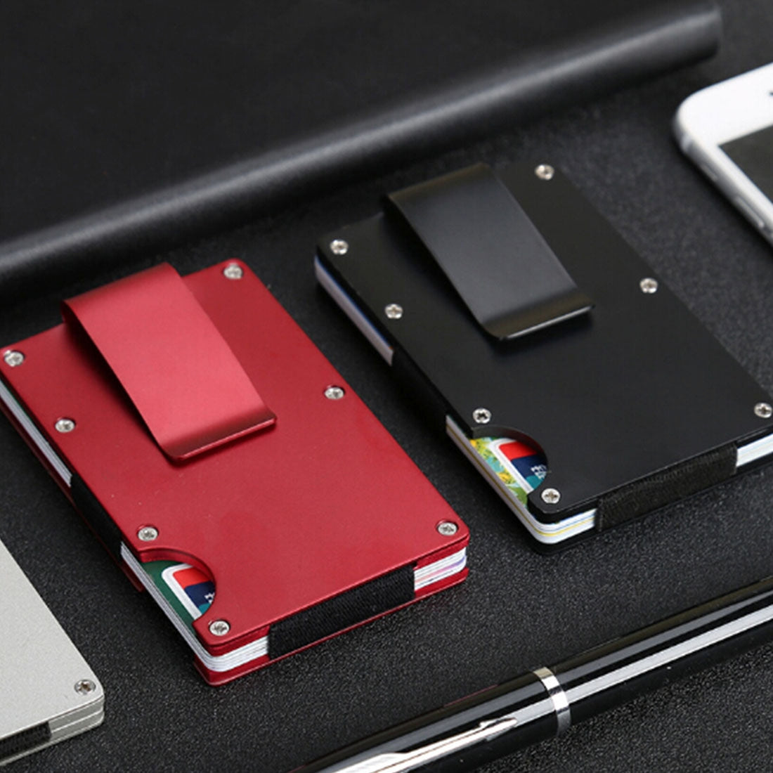 ELECTROPRIME Slim Wallet Money Clip Credit Card Holder, Random Color