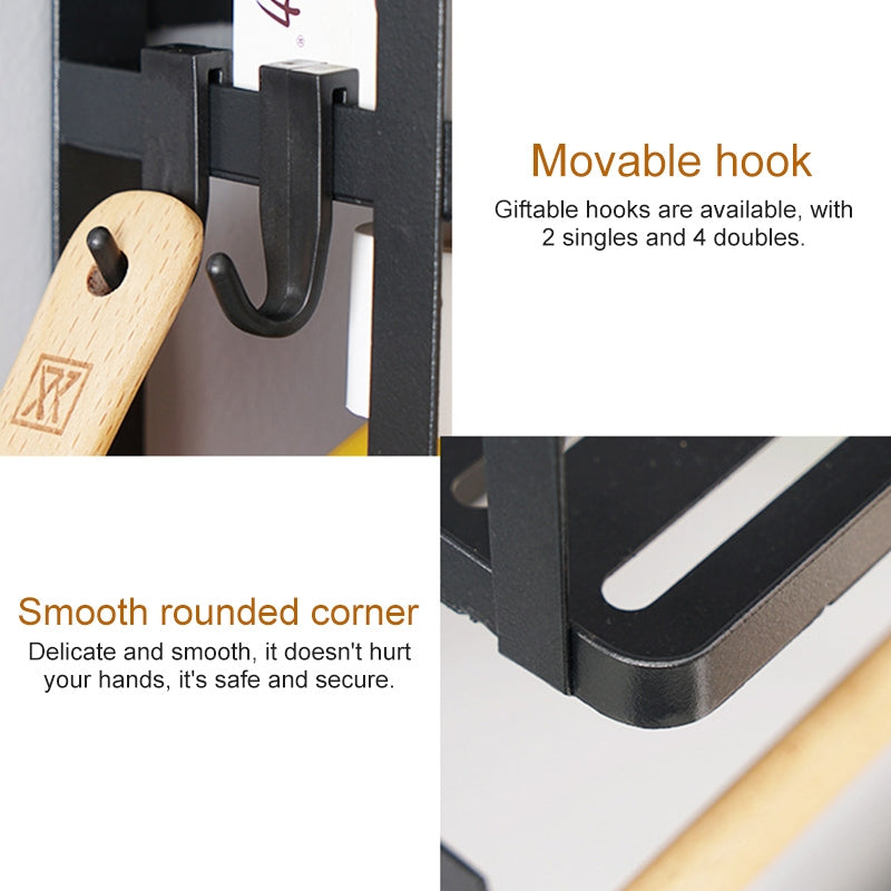 ELECTROPRIME Kitchen Single Layer Magnetic Refrigerator Rack Storage Holder (Black)