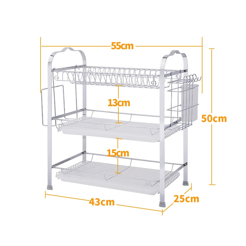 ELECTROPRIME Multi-function Kitchen Stainless Steel Three Layers Flower Shape Steel Sheet Rack Hanging Bowl Dish Holder