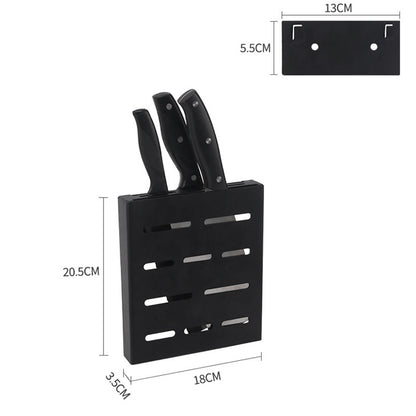 ELECTROPRIME Stainless Steel Wall-mounted Kitchen Rack Hanging Kinfe Holder (Black)