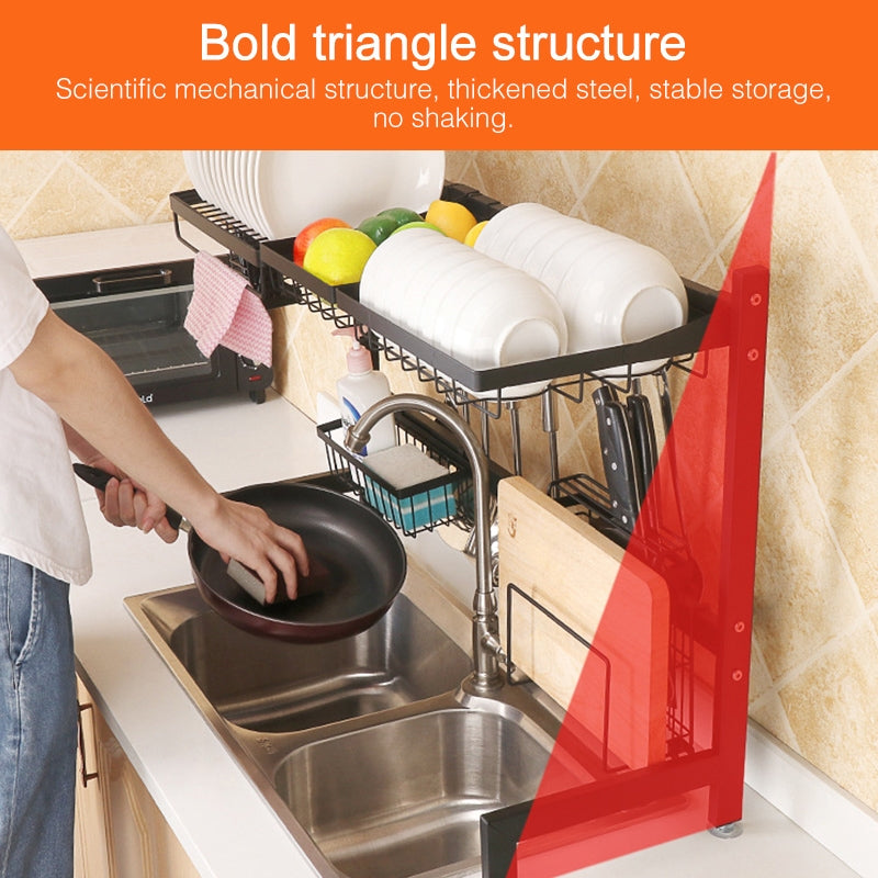 ELECTROPRIME 62cm Stainless Steel Kitchen Bowl Dish Drain Rack Storage Holder, Standrad Version