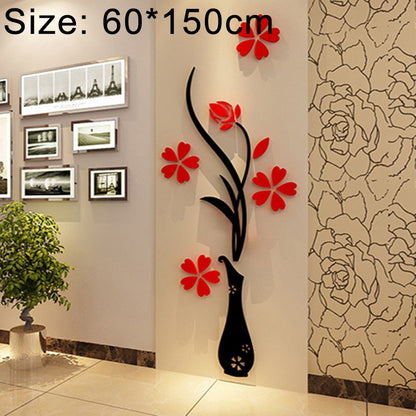 ELECTROPRIME Creative Vase 3D Acrylic Stereo Wall Stickers TV Background Wall Corridor Home Decoration, Size: 60*150cm