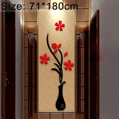 ELECTROPRIME Creative Vase 3D Acrylic Stereo Wall Stickers TV Background Wall Corridor Home Decoration, Size: 71x180x5cm