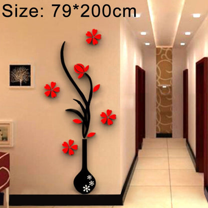 ELECTROPRIME Creative Vase 3D Acrylic Stereo Wall Stickers TV Background Wall Corridor Home Decoration, Size: 79x200x4cm