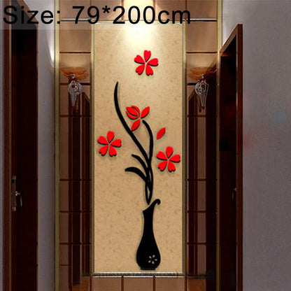 ELECTROPRIME Creative Vase 3D Acrylic Stereo Wall Stickers TV Background Wall Corridor Home Decoration, Size: 79x200x4cm