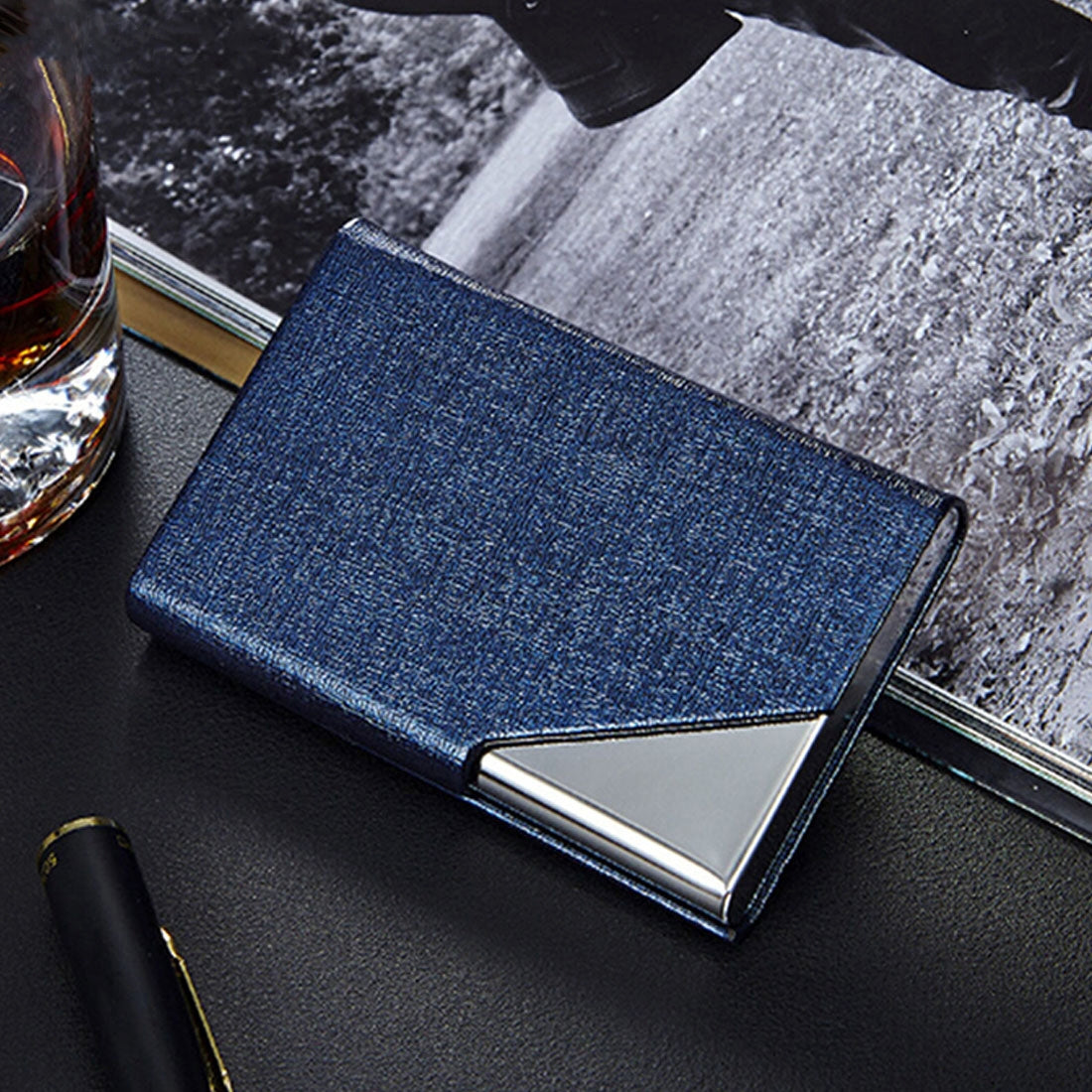 ELECTROPRIME Oracle Bone Texture Business Card Holder Wallet Credit Card ID Case Holder, Random Color