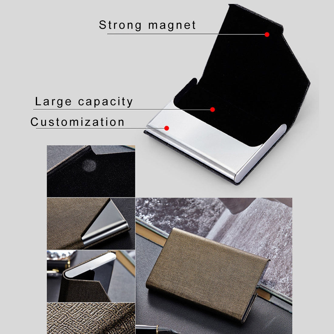 ELECTROPRIME Oracle Bone Texture Business Card Holder Wallet Credit Card ID Case Holder, Random Color