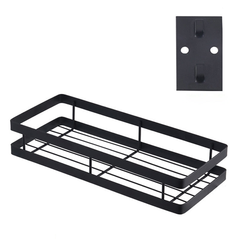 ELECTROPRIME 30cm Kitchen Punch-free Wall Mount Seasoning Storage Rack (Black)