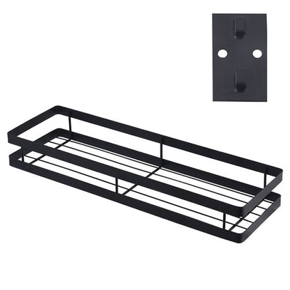 ELECTROPRIME 35cm Kitchen Punch-free Wall Mount Seasoning Storage Rack (Black)