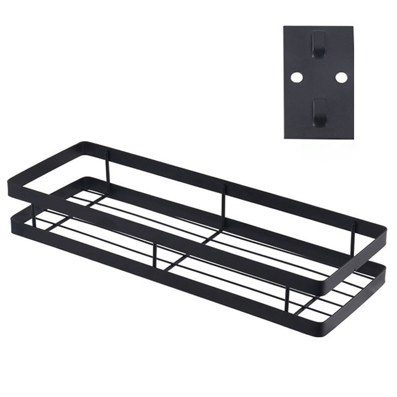 ELECTROPRIME 40cm Kitchen Punch-free Wall Mount Seasoning Storage Rack (Black)